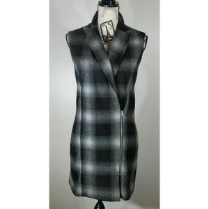 WAYF Wool Plaid Zippered Sleeveless Tunic Vest Size X Small